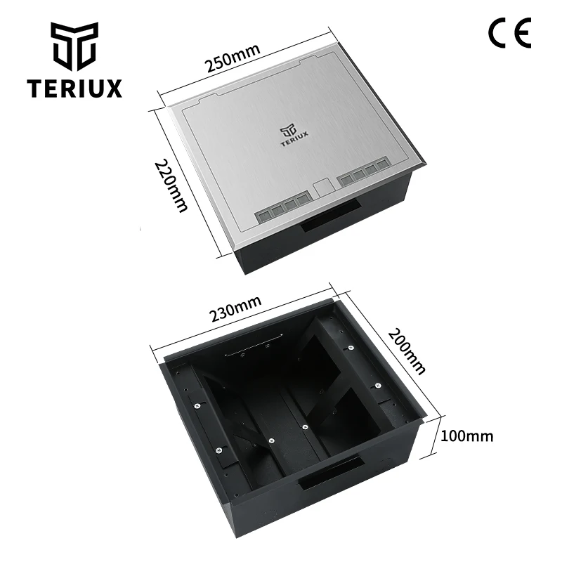 Factory Sale Stainless Steel floor Socket  Customized   Built in  accommodates 4 power module panels side insertion socket