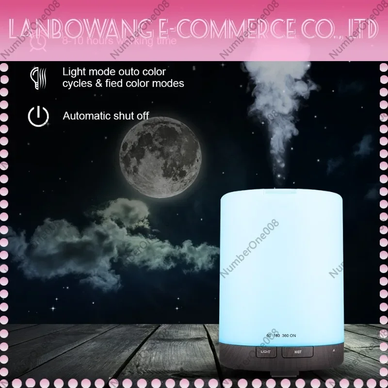 300ml Cylinder Aroma Diffuser， Ultrasonic Essential Oil Diffuser for Office Desk， Quiet Cool Mist Humidifier