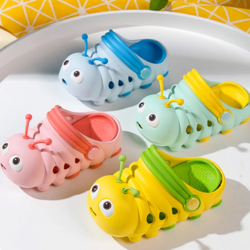 

Children Lightweight Soft EVA Baby Cartoon Caterpillar Outdoors Sandals Cute Anti Slip Shoes Versatile Comfortable Kids Sandals