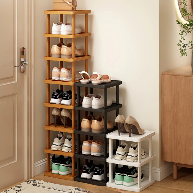 Narrow Shoe Rack Multi Tier Space Saving Shoe Organizer for Entryway Apartment Rental Home Small Space Storage