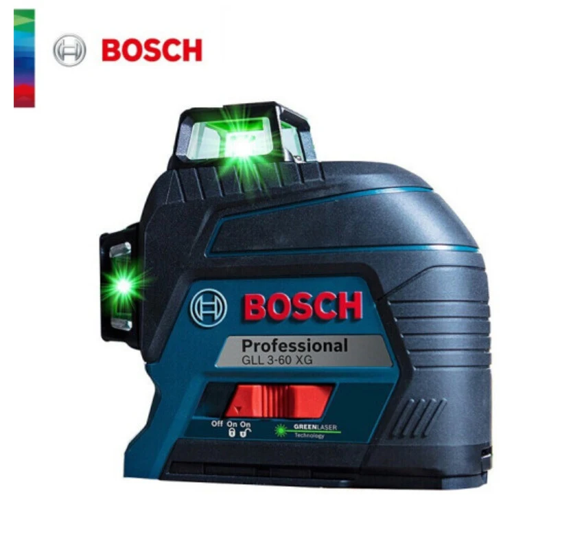 Professional Bosch GLL 3-60 XG Laser Level Green Beam Battery Powered Self-Leveling 4D 360 Horizontal Vertical Measure Tool