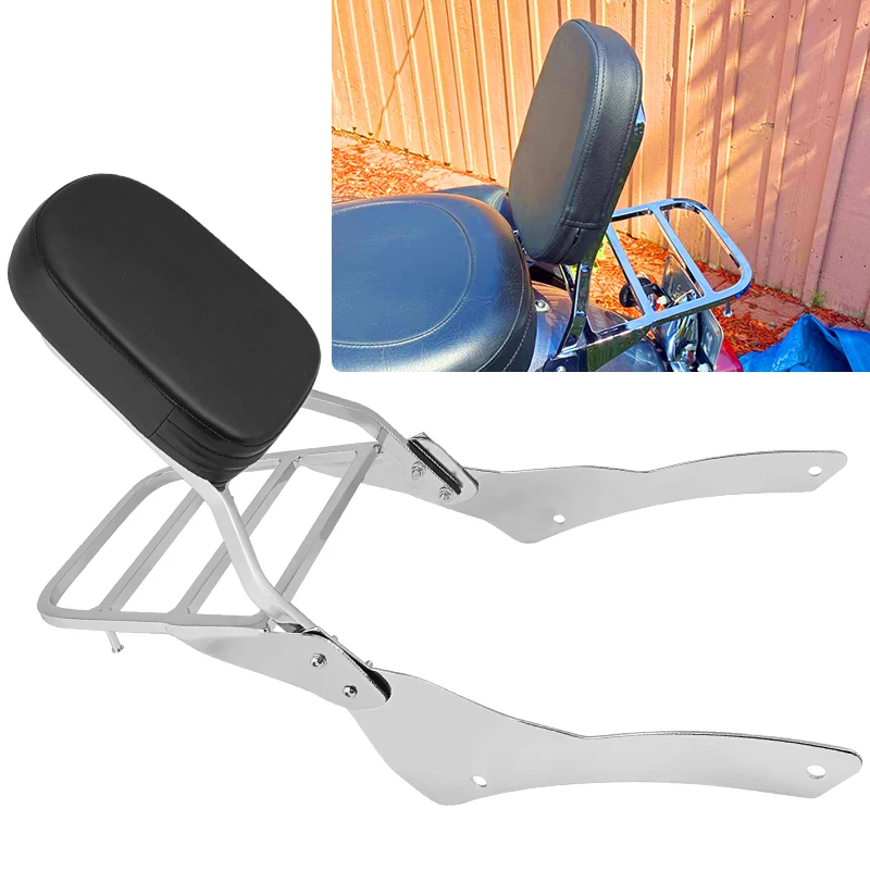 Motorcycle Passenger Backrest Sissy Bar With Luggage Rack Pad for Yamaha Dragstar V-Star Vstar 400 650 XVS400 XVS650 1998-2018
