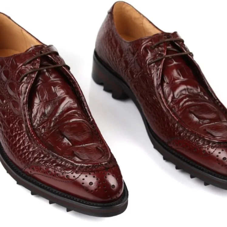 Men's Business Crocodile Pattern British Korean Edition Formal Leather Shoes Thick soled Wedding Shoes