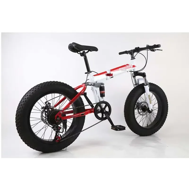 20 inch folding fat tire bicycle double shock absorption full shock absorption disc brake variable speed snow beach bicycle