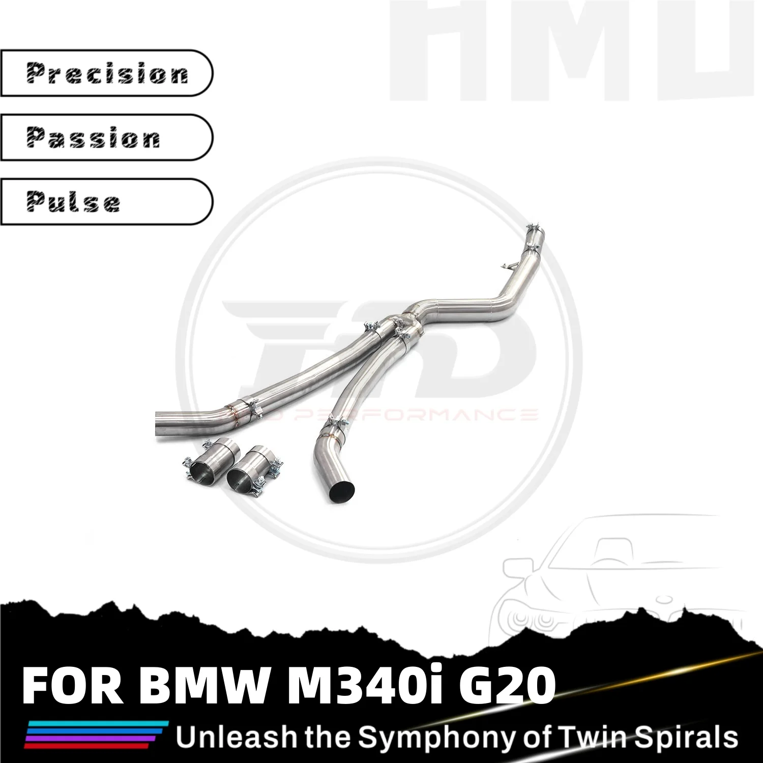 

HMD High Flow Performance Stainless Steel Middle Pipe for BMW M340i G20 Exhaust Car Accessories