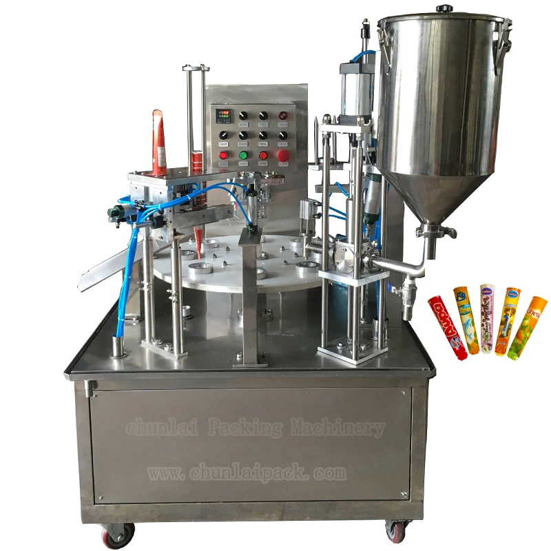 

Calippo Filling Sealing Packing Machine Rotary Type Paper Tube/Yogur/smoothie/Ice Cream Cup Filler Foil Sealer