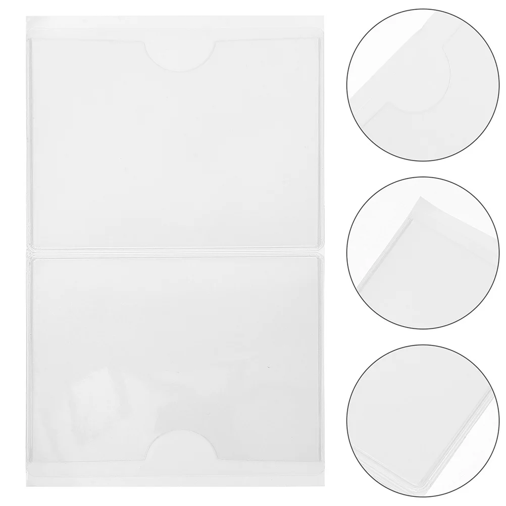 

12Pcs Self Adhesive Transparent Plastic Card Holders Card Pouches for Label Protection and Warehouse Organization