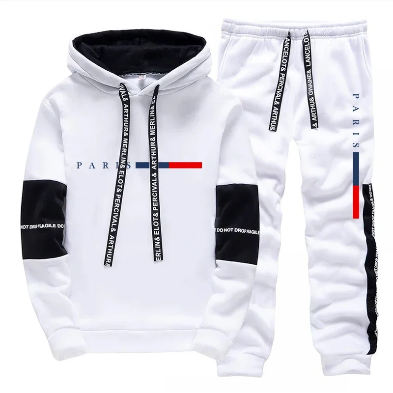 Men's Set/Hoodie/Pants Paris Fashion Autumn Winter Casual Sports Hooded Pullover & Sweatpants Outdoor Street Comfort Sportswear view 3