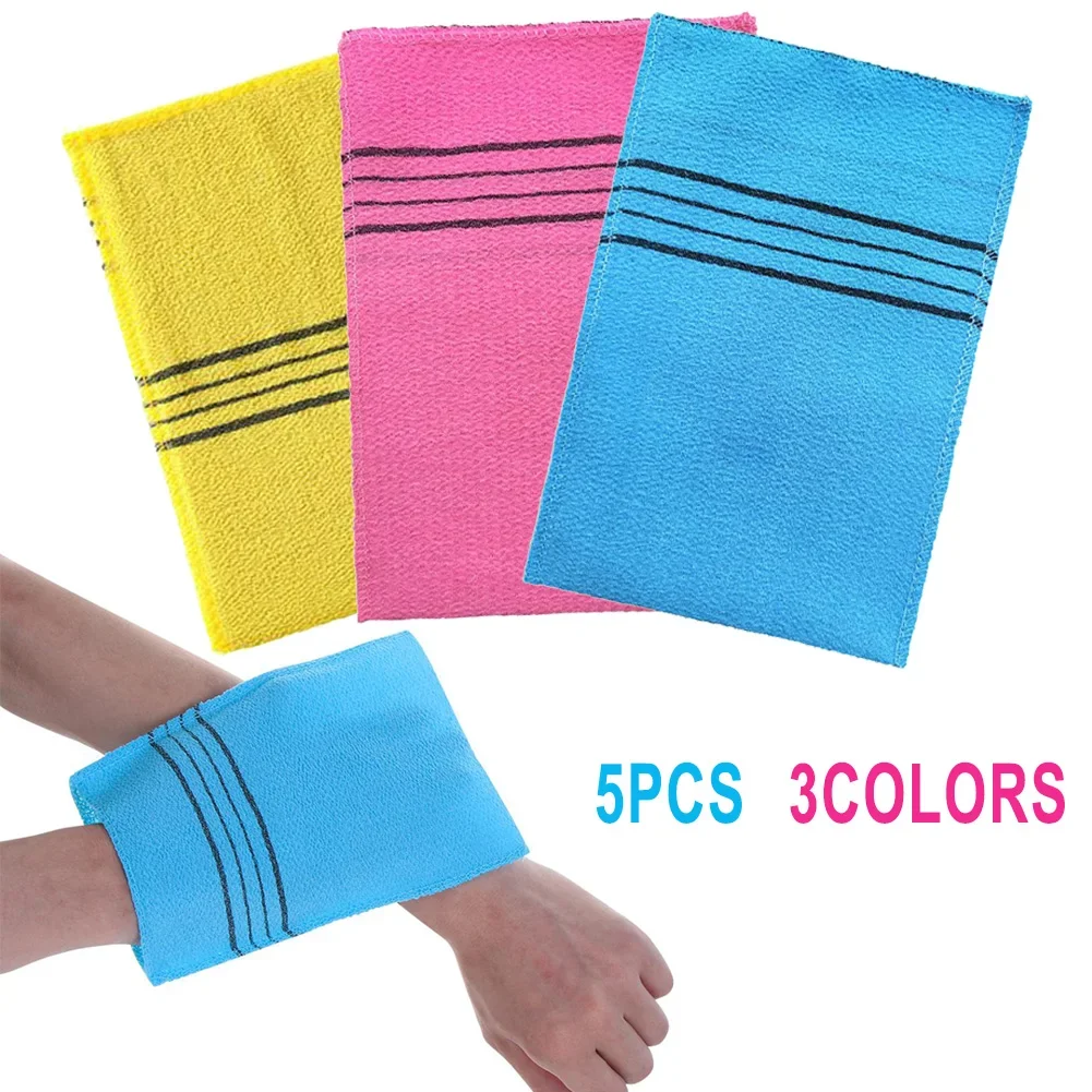 

5Pcs Korean Italy Asian Exfoliating Bath Washcloth Body Scrub Soft Towels For Shower Body Brush Towel SPA Foam Body Massage