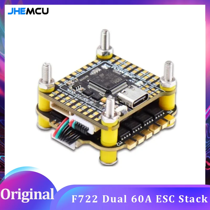 

JHEMCU F7 Stack F722 Dual Flight Controller with RuiBet 60A ESC 3-6S 30.5*30.5mm for RC FPV Freestyle Drone