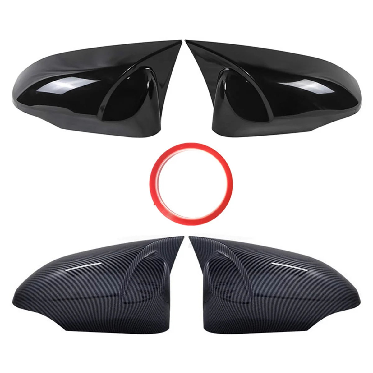 1Pair Car Carbon Fiber Pattern Rear View Mirror Cover 2013-2018 for Rear View Mirror Modification Parts