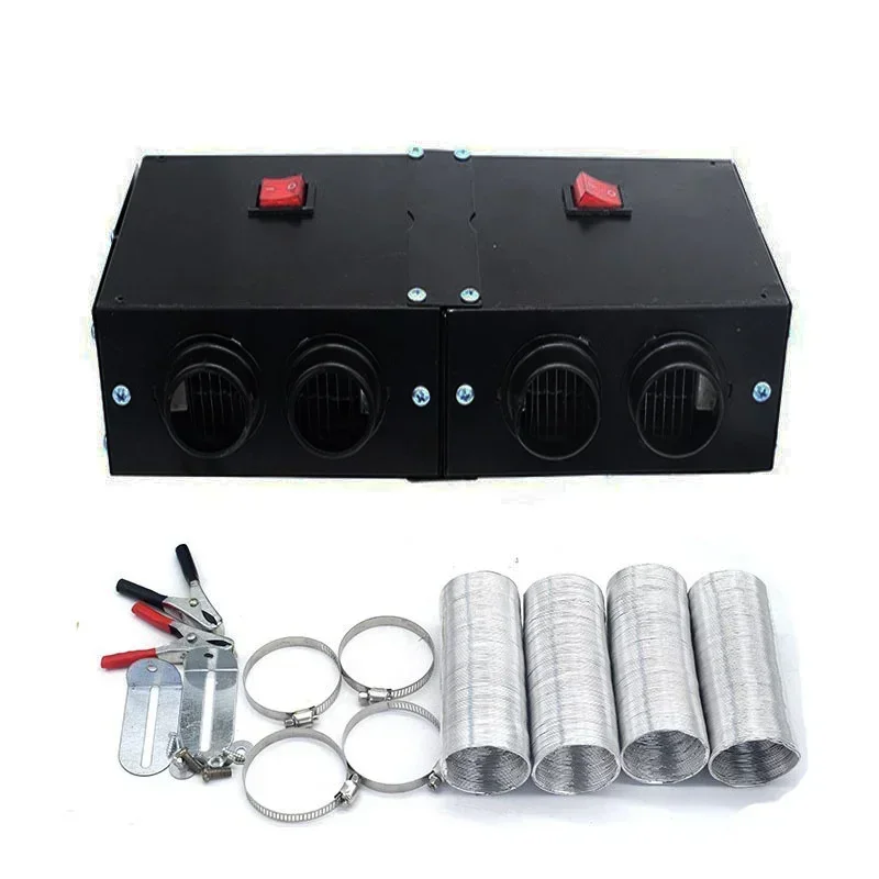 12V/24V Car Vehicle Heater Portable 4 Outlet Heating Windscreen Demister Winter Warmer Defroster 500W For Vehicle RV SUV Truck
