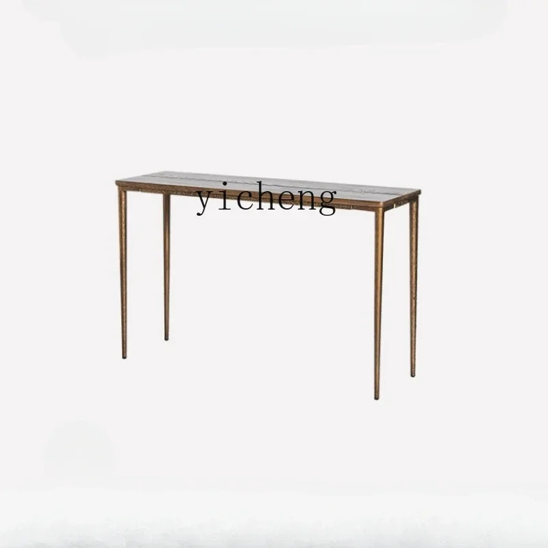 

Tqh Holiday Style Nordic Solid Wood Hallway Shelf Hall Cabinet Vintage Distressed Iron Entrance Cabinet Living Room Side Table