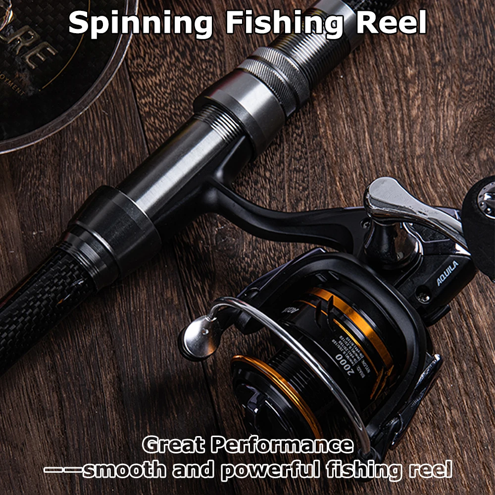 Goture AQUILA 2000 3000 Size Spinning Reels Gear Ratio 5.2:1 Metal Spool Max Drag 25lb Light Weight Spinning Fishing Line Wheel