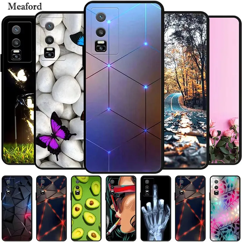 For Vivo Y76 5G Case Animals Soft Silicone TPU Phone Back Cover Coque for Vivo Y 76 5G Protector VivoY76 5G Bumper V2124 Funda