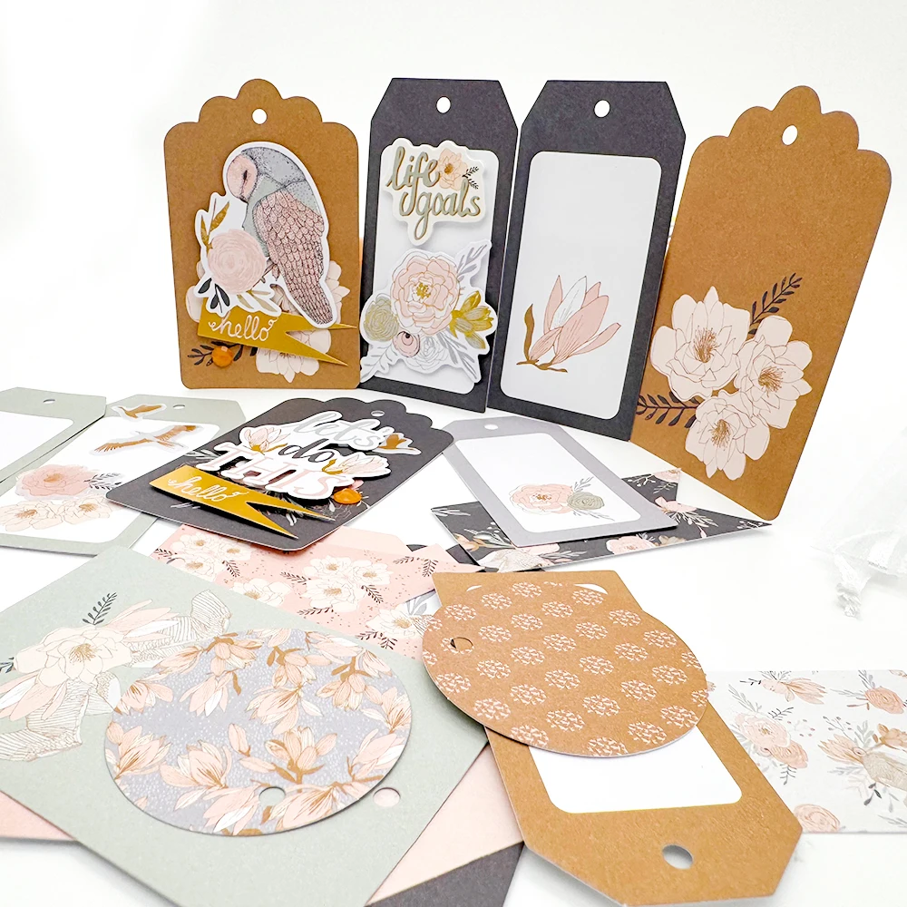 Creative Path Decorative Scrapbooking Gift Tags 14pcs New Beginning Cardboard Paper Tags For Journaling Crafting DIY Card Making