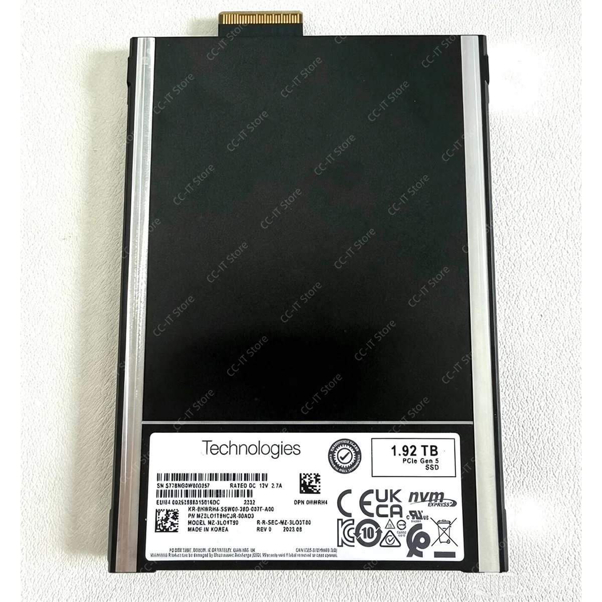 1.92TB E3.S PCIe Gen5 NVMe Enterprise SSD 0HWRH4 MZ-3LO1T90 Server Solid State Drive Replacement Module