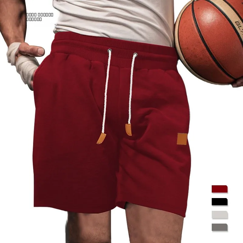 

Loose European Size Men's orts Five-Point Beach Casual Cotton Blend Fabric Straight Leg mid Waist Commute Sle Youth Faion