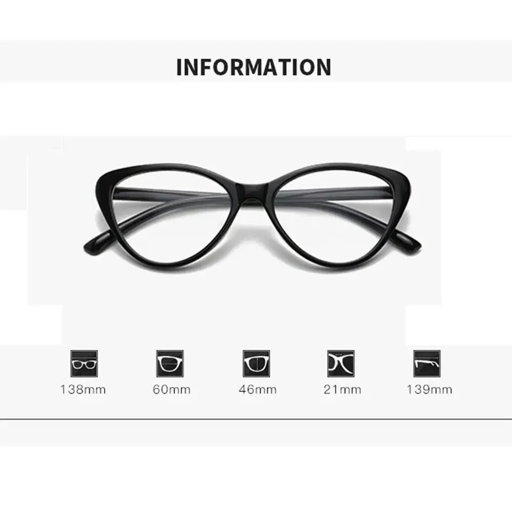 Women Anti Blue Rays Glasses Fashion Cat Eye Computer Goggles Big Frame Eyeglasses Care Blue Light Blocking Eyewear