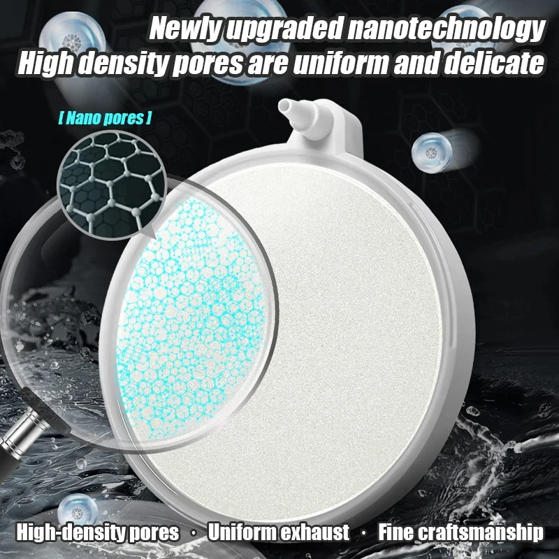 Nano Air Stone Oxygen Disc, Aquarium Silent Bubble Diffuser, Mini Aerator Oxygen Plate for Fish Tank Hydroponic Accessories