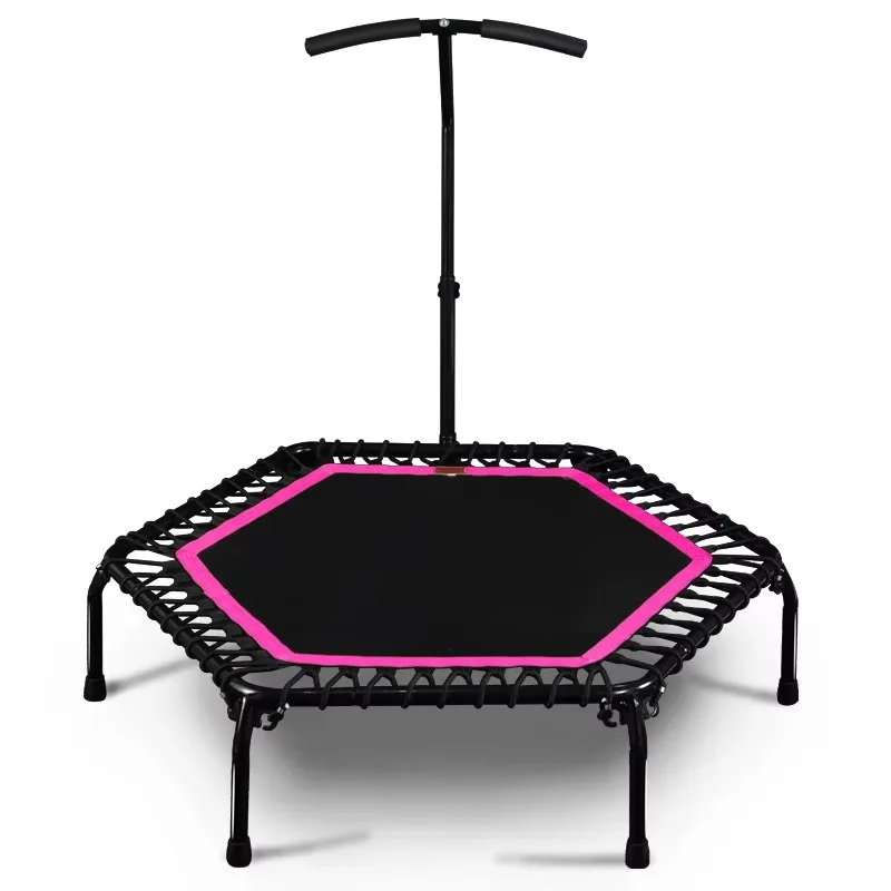 48 Inch Silent Rebounder Bungee Exercise Adjustable Handle Kids Adults Fitness Folding Indoor Hexagon Trampoline  2026