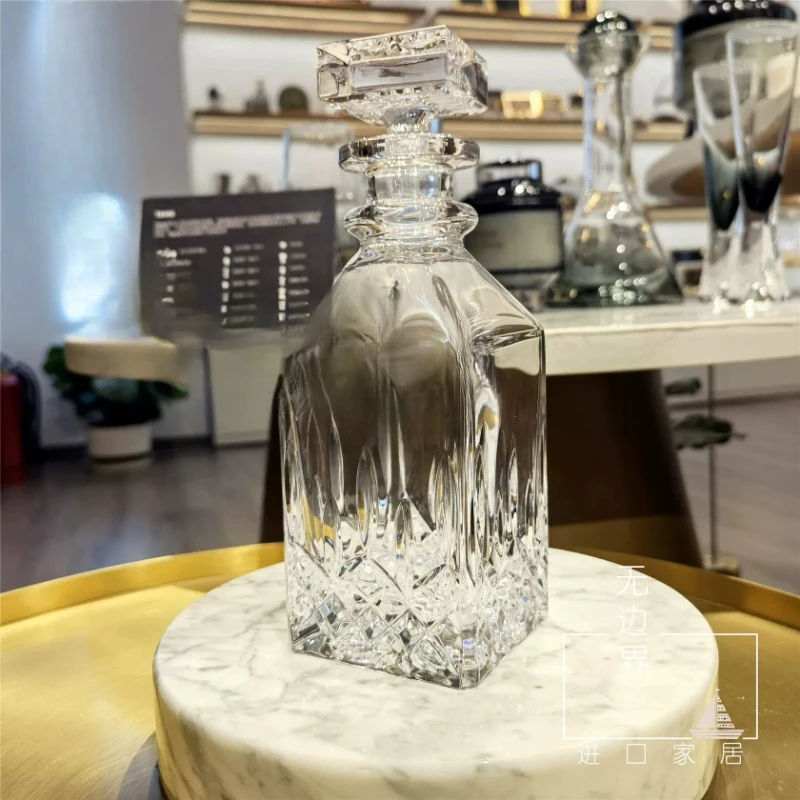 Square decanter, wine bottle, wine jug, crystal glass handmade luxury high-end gift box