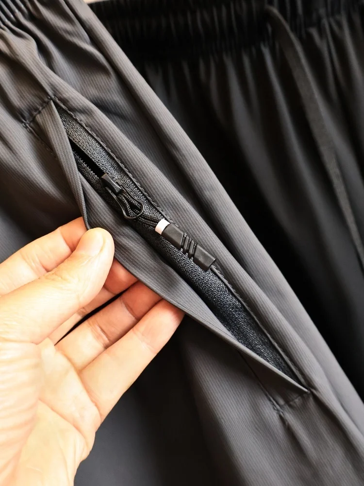 Ice Silk Casual Shorts Men's Outdoor Summer Sport Quick Dry Texture Versatile Leisure Shorts Four Way Stretch Nylon Spandex