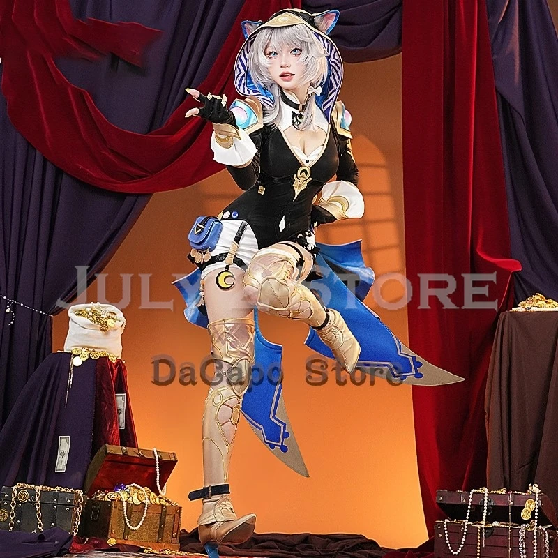أنيمي تشفير تأثيري هونكاي: ستار السكك الحديدية زي شعر مستعار لعبة القط الفتيات الزي لعب الأدوار أحذية عملة الذيل مقنعين هالوين P لعب الأدوار #4