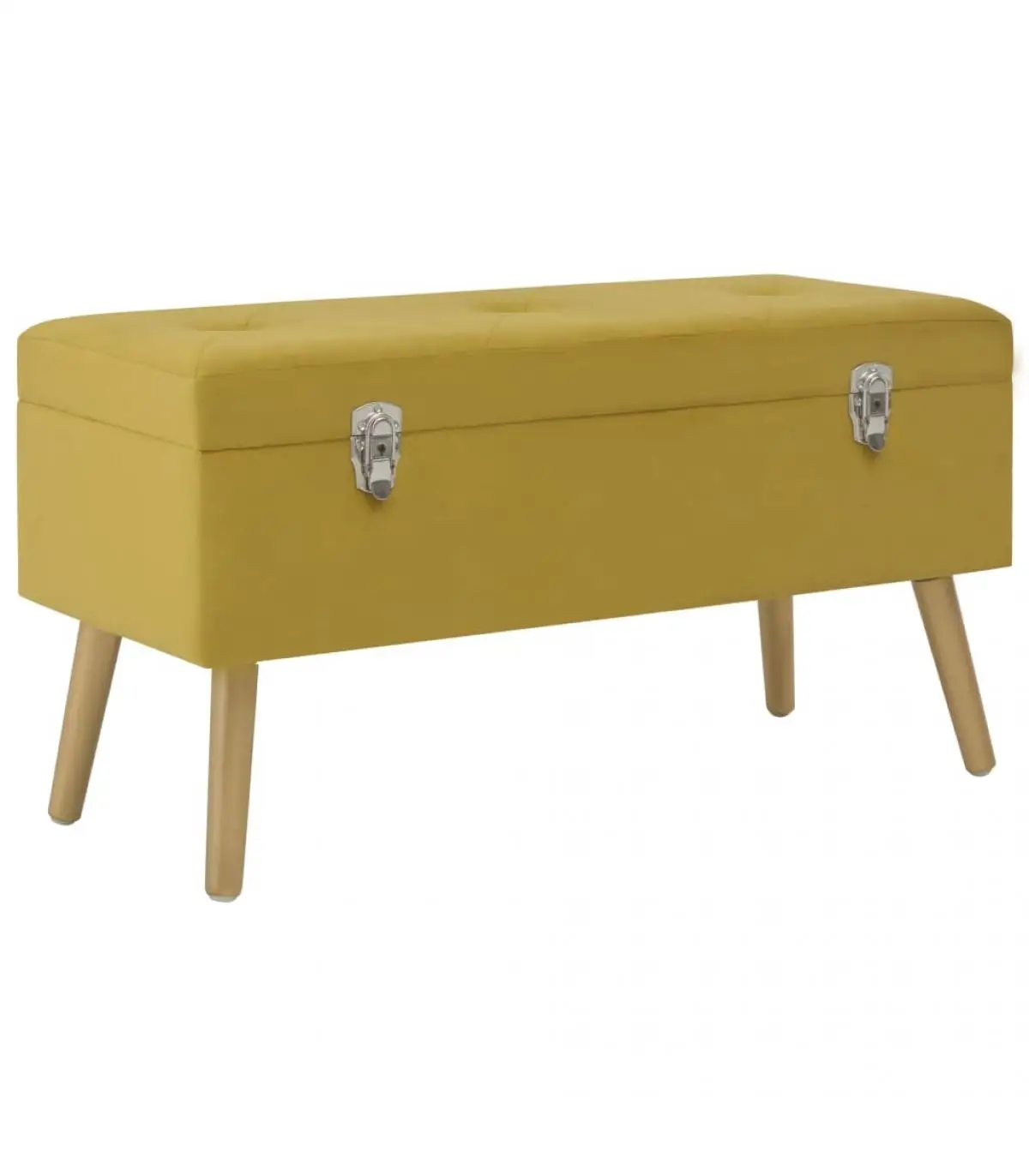 Banks for receipts and storage bench with yellow velvet compartment mustard 80 cm