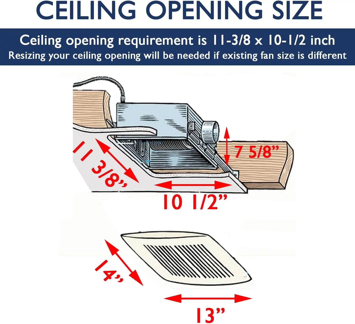 150 CFM 0.5 Sone Ultra Quiet Energy Star-Certified Energy-Saving Bathroom Exhaust Ventilation Fan