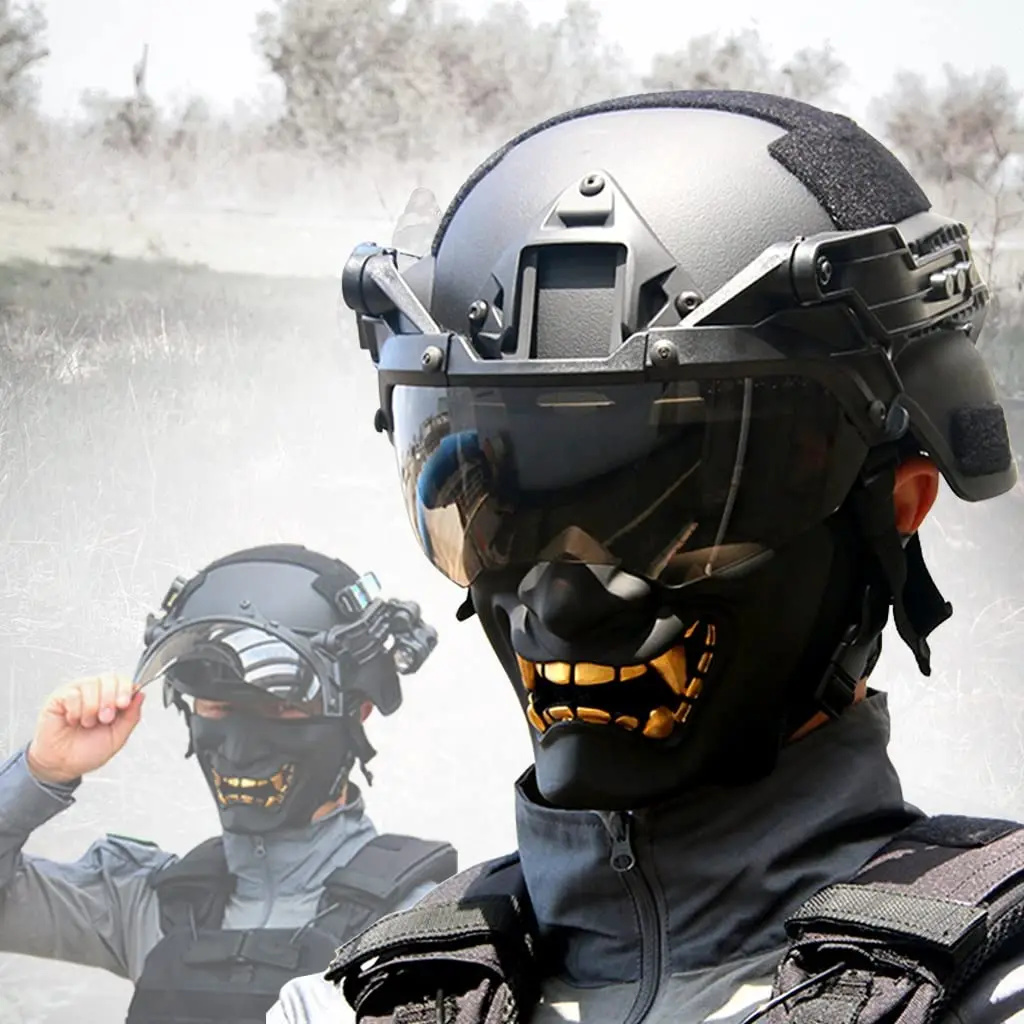 

Tactical Helmet Set Airsoft Fast Protective Equipment with Mask Helmet Light Goggles Flashlight for Paintball Hunting Shooting
