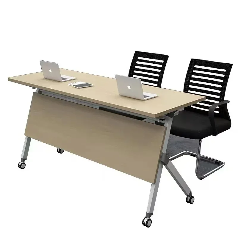 

Folding mobile conference table and chair combination splicing multi-functional office strip table