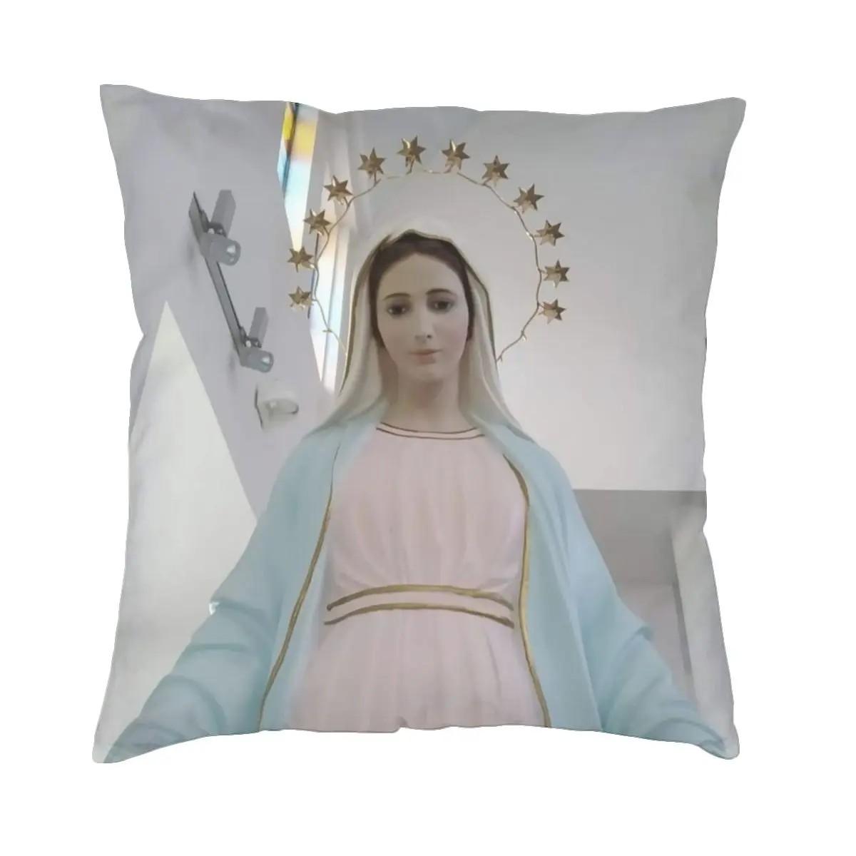 Our Lady Of Medjugorje Virgin Mary Pillowcase Printing Polyester Cushion Cover Decor Peace Pillow Case Cover Home Square 45*45cm