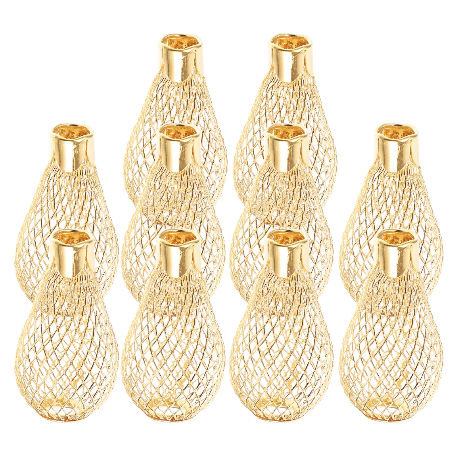 

20pcs Bulb Shaped Wire Mesh Lamp Shades Iron Hollow Covers Vintage Farmhouse Style Christmas String Light Replacement Pendant