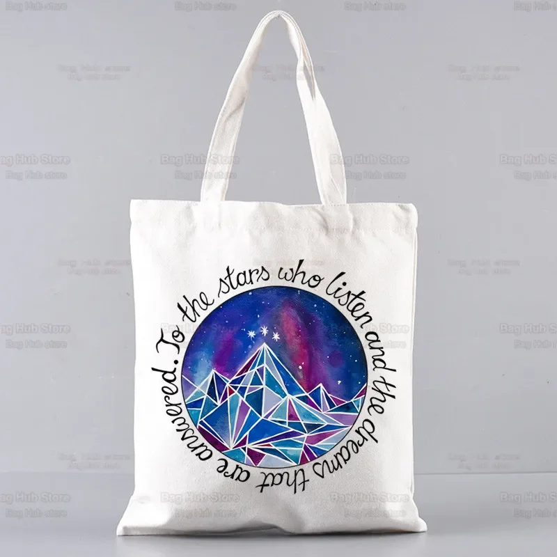 ACOTAR Shopping Bag drogheria Shopper borsa di iuta Shopping Tote Bag Shoping Bolsa combra Sacolas riutilizzabile