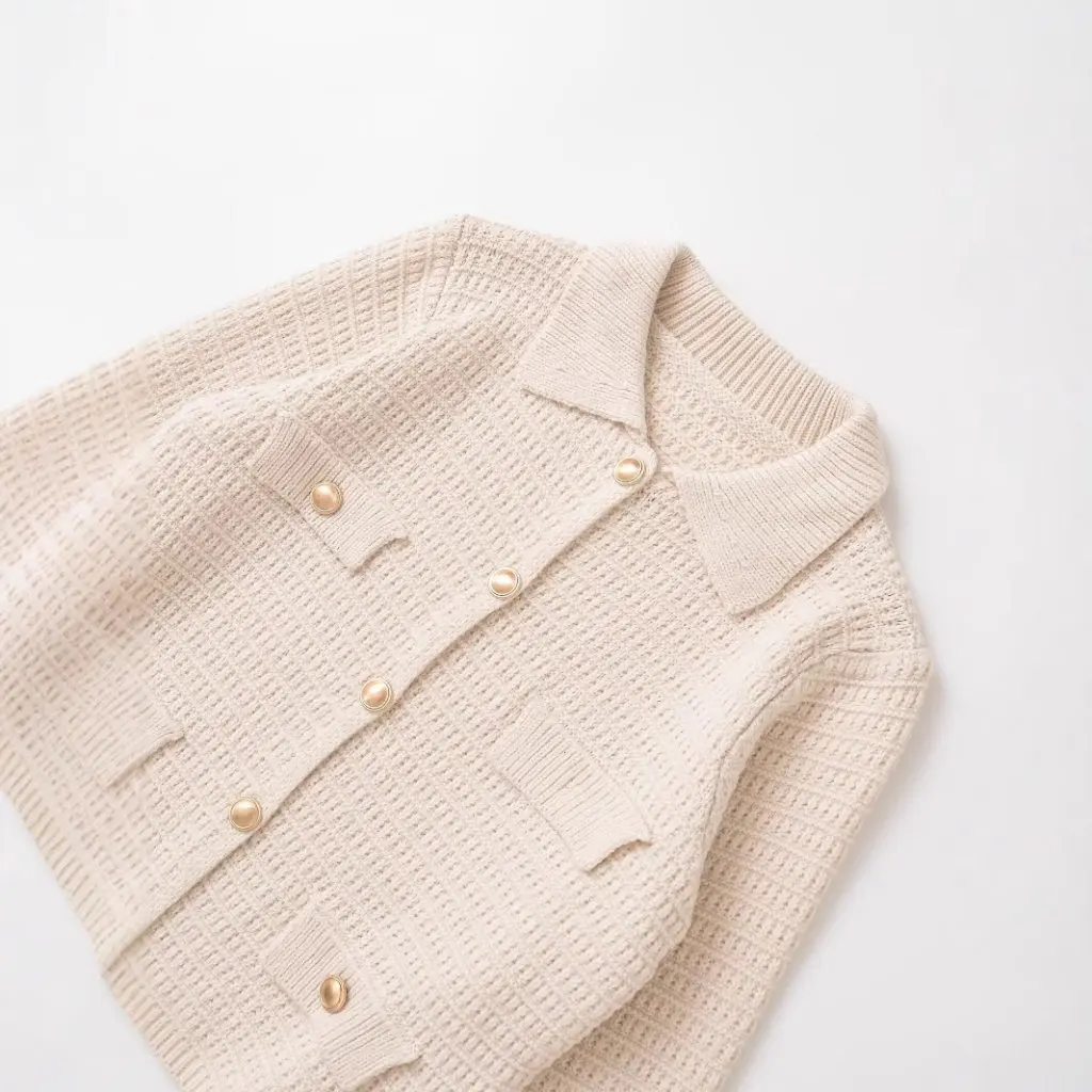 

European And American Fashion Joker Lapel-Breasted Long Sleeve Knitted Cardigan Coat for Women Winter New Style G8930