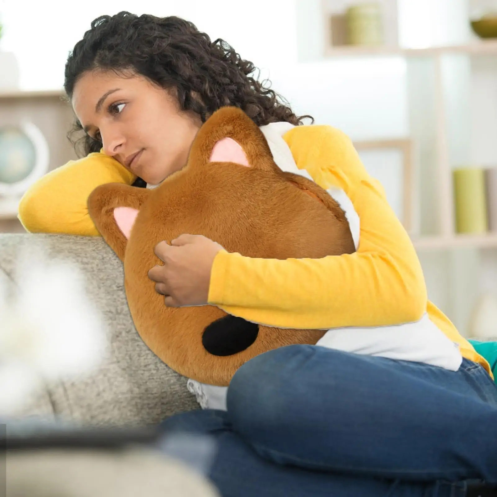 

Грелка для рук, подушка для собак, плюшевые игрушки, мягкие игрушки с карманом для рук для взрослых, детей, зима, гостиная, диван, офис, дом, спальня