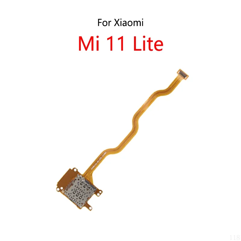 Dudukan slot kartu SIM, dudukan slot kartu SIM, kabel fleksibel soket pembaca untuk Xiaomi Mi 11 Lite 5g