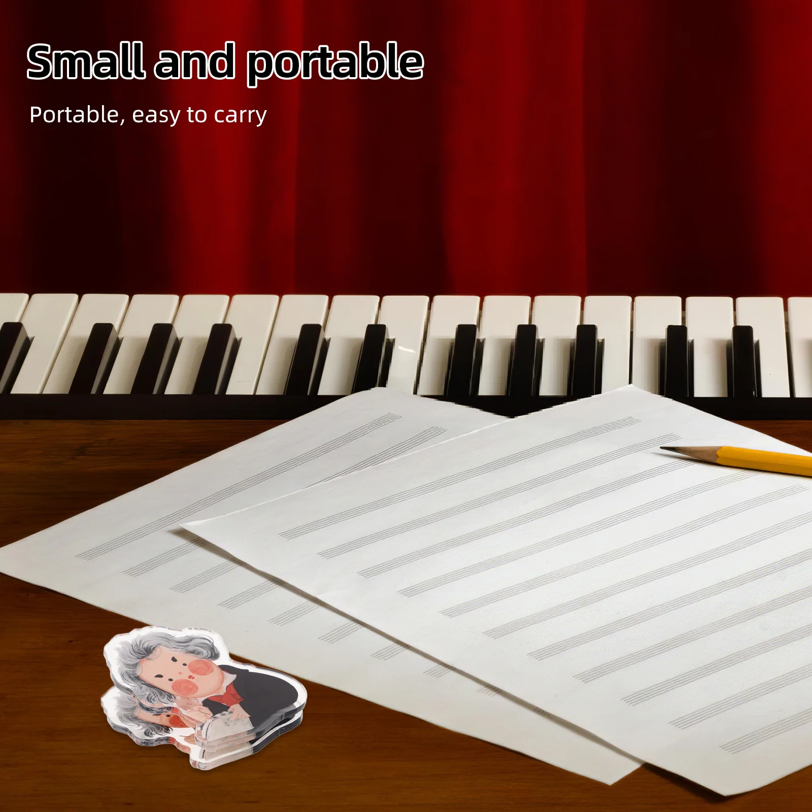 

Small Music Score Clip for Piano Practice Cartoon Page Holder for Sheet Music Book Lightweight Portable Design