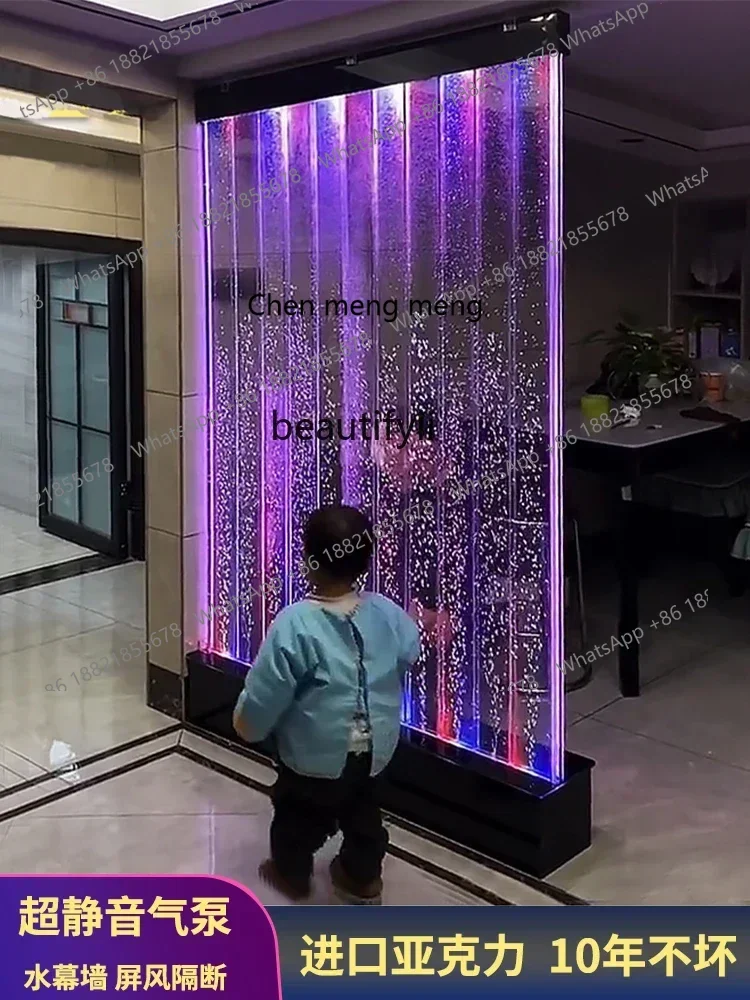 D178 Y Water Curtain Wall Hallway Subareas Screens Living Room Office Acrylic Hotel Bubble Water Wall