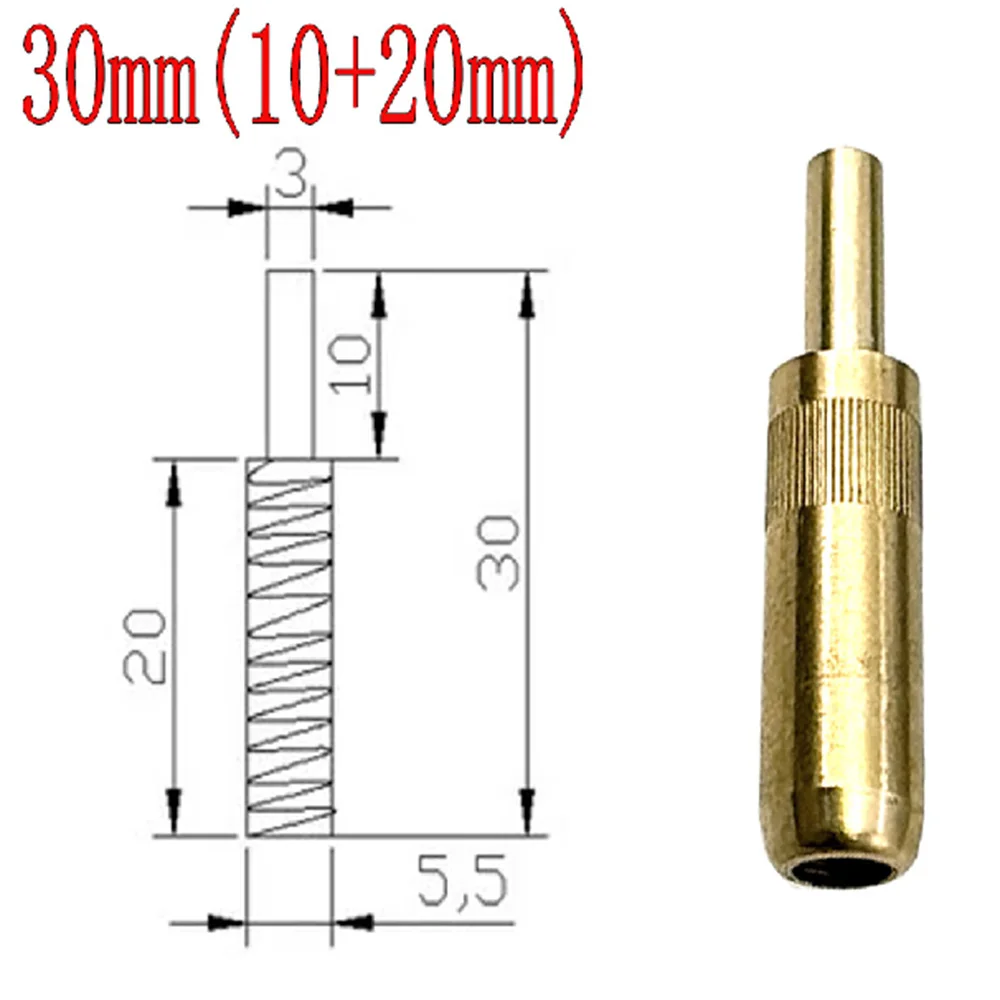 50 Stück 15-50 mm 5,5 mm Durchmesser Teleskop-Federstiftsonden, Positionierungs-Kupferstifte & Kupfernägel für Bakelit-Blisterversiegelungsformen – Detail 11