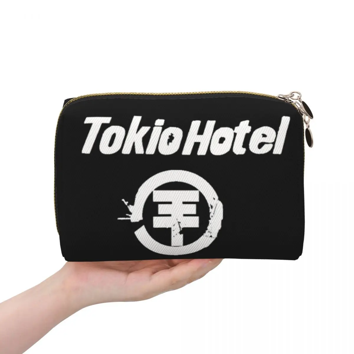 Tokio Hotel Logo Women Cosmetic Bags Travel Makeup Organizer Pouch Toiletry Storage Dopp Kit Box