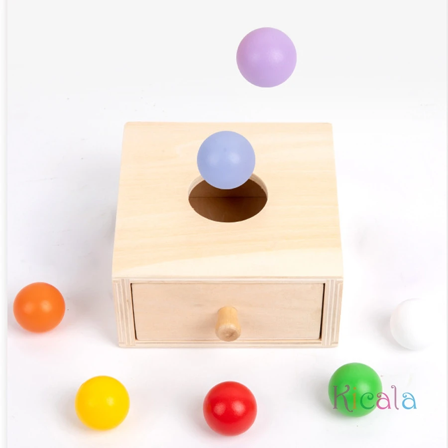 Kids Wooden Montessori Sensory Toys Permanence Objects Target Coin Box Color Ball Sorting Games Fine Motor Skill Education Toys
