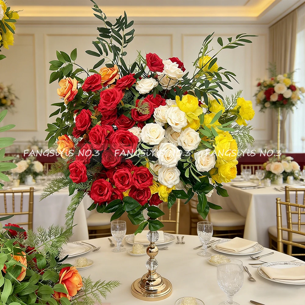 

Искусственный цветочный шар 30-70 см для декора свадебных и конференц-столов, шелковые цветы для украшения дома, цветочная композиция