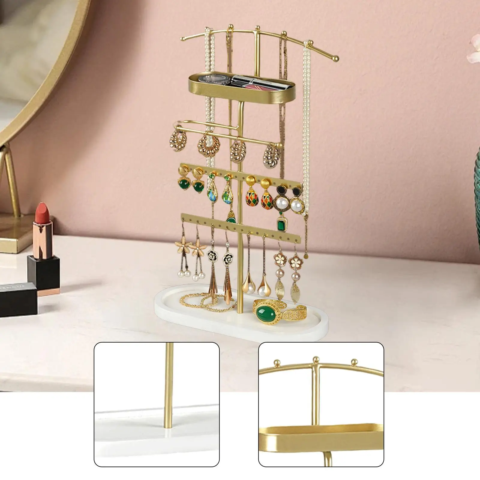 

Jewelry Organizer Spacious for Women Desktop Display Stand for Ear Studs