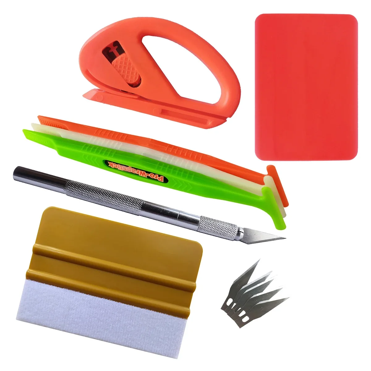 Car Glass Accessories Carbon Fiber Window Tinting Plastic Magnetic Scraper Wrapping Film Felt Squeegee Foil Vinyl Cut Tools