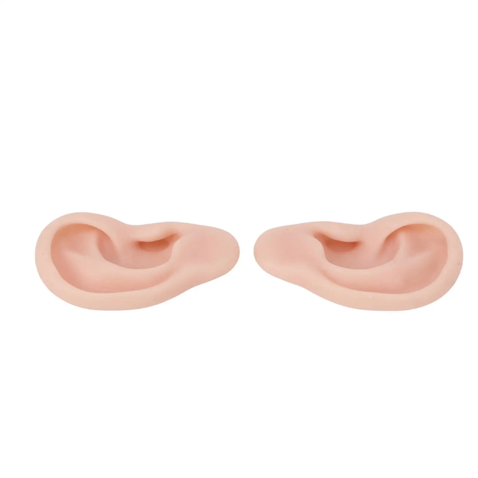 1 Pair Soft Silicone Ear Models for earrings Display, Piercing Practice & Tattoo Accessories - Flexible Simulation