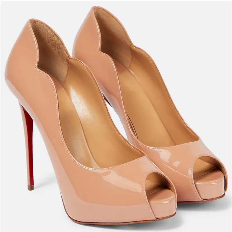Women Spring Peep Toe High Heels Shoes for Woman's Shallow Pointed Toe Solid Color Platform Pumps Sexy Ladies Party Wedding Shoe