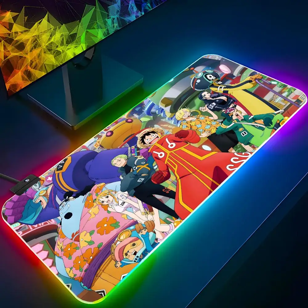 

One Cartoon P-PieceS Mouse Pad RGB Backlit Mouse Pad Laptop Mouse Pad Laptop Gamer Computer Desk Gaming Accessories