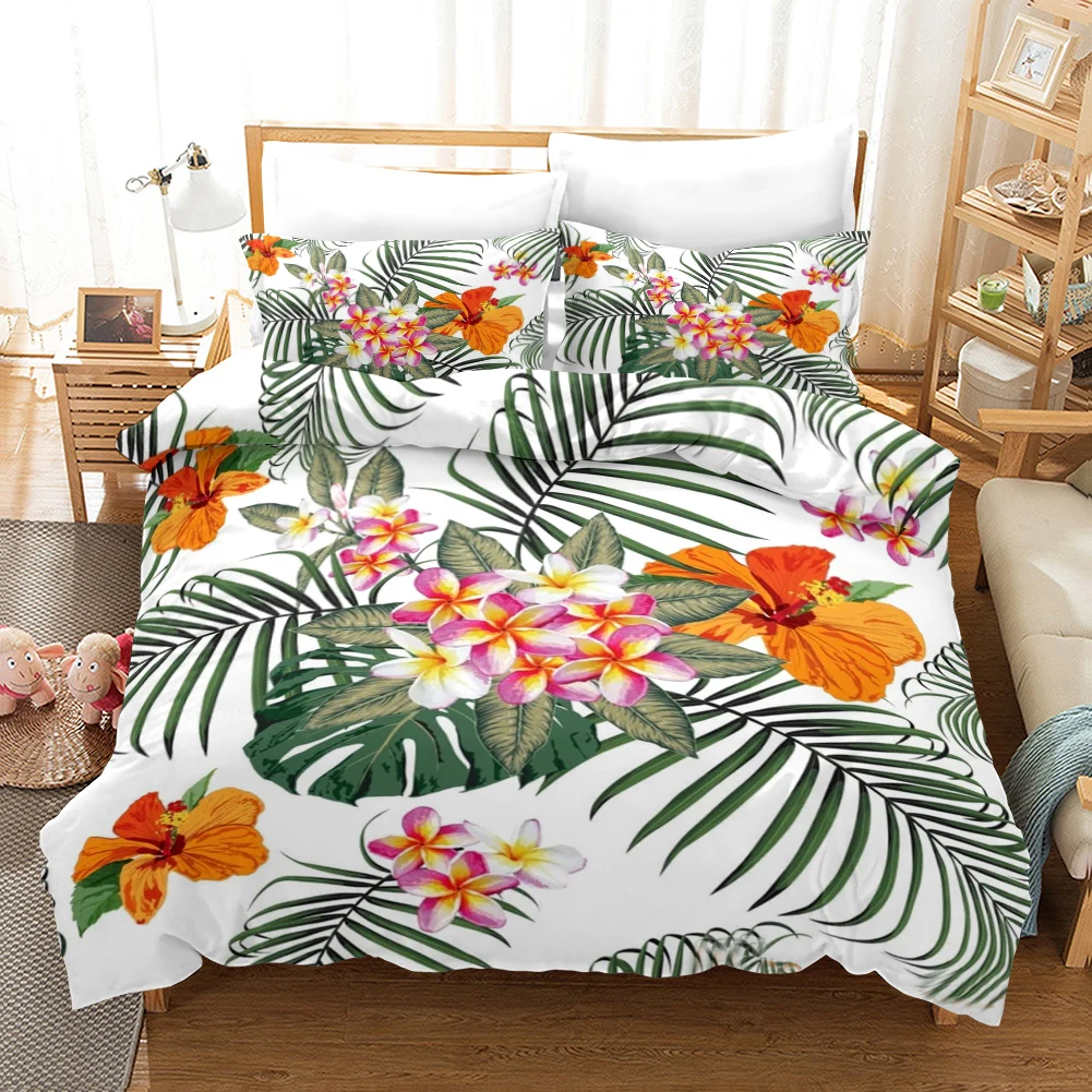 

Floral Duvet Cover Spring Colorful Flower Pattern Twin Bedding Set For Kids Teens Adult Microfiber Double Queen King Quilt Cover